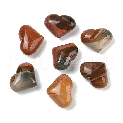 Mother's Day Gifts Natural Ocean Agate Heart Palm Stone G-Q021-02A-1
