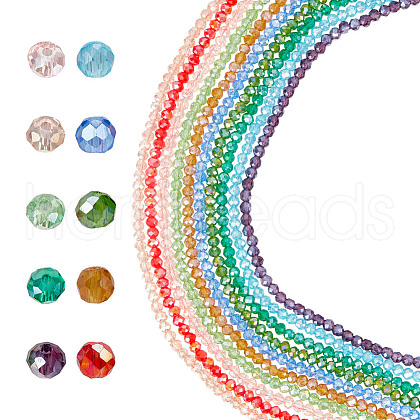 HOBBIESAY 10 Strands Electroplate Glass Beads Strands EGLA-HY0001-09-1