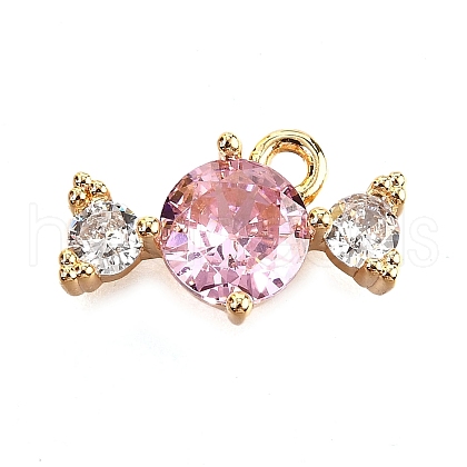 Brass Pave Cubic Zirconia Charms KK-C096-02G-1