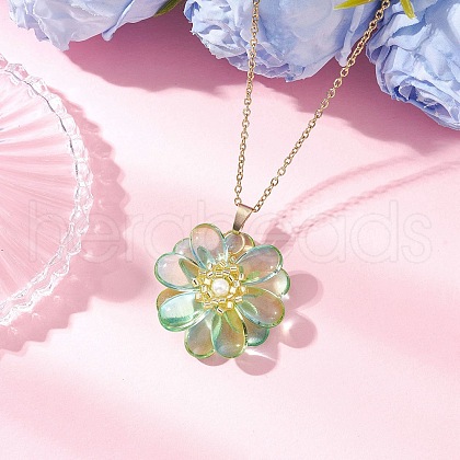 Glass Pendant Necklaces NJEW-MZ00112-07-1