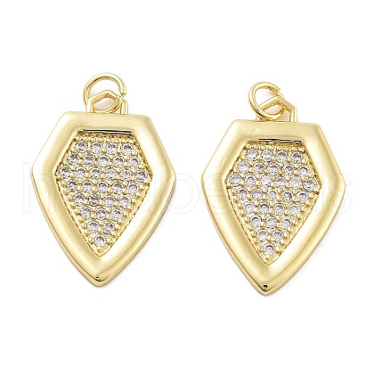 Rack Plating Brass Micro Pave Cubic Zirconia Pendants KK-Z071-47G-1