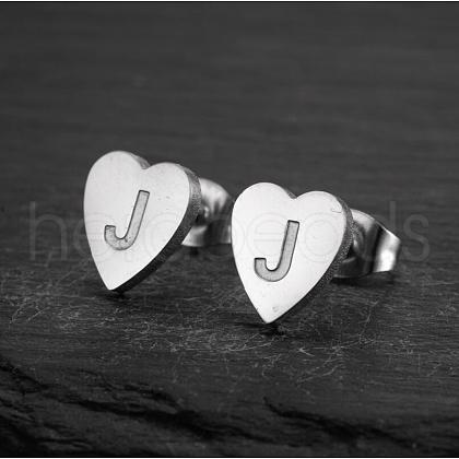 Heart 201 Stainless Steel Stud Earrings WGB8201-05-1