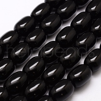 Natural & Dyed Black Onyx Beads Strands X-G-A162A-B01-1