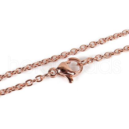 Unisex 304 Stainless Steel Cable Chain Necklaces STAS-O037-83RG-1