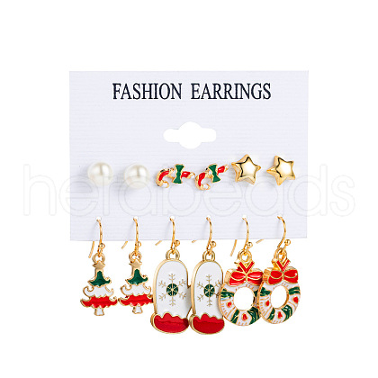 6 Pairs Alloy Enamel Earring Sets WG06580-06-1