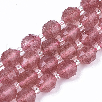Natural Strawberry Quartz Beads Strands G-R462-03-1