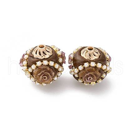Handmade Resin Indonesia Round Beads IPDL-P005-17KCG-01-1