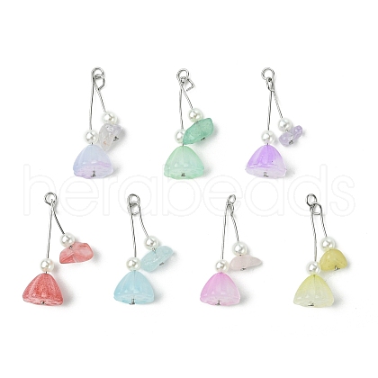 7Pcs Acrylic Pendants PALLOY-JF03243-1