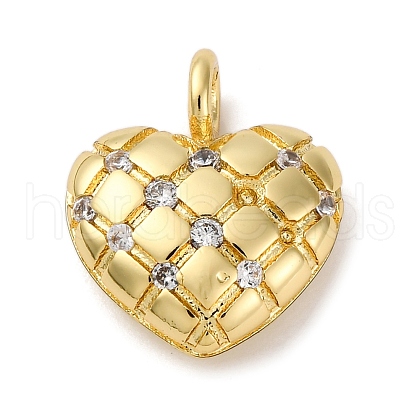 Brass Micro Pave Cubic Zirconia Pendants KK-P308-06G-1