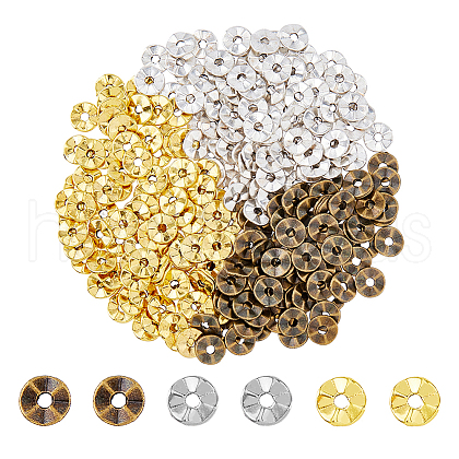 DICOSMETIC 300Pcs 3 Colors Tibetan Style Alloy Wavy Spacer Beads TIBEB-DC0001-07-1