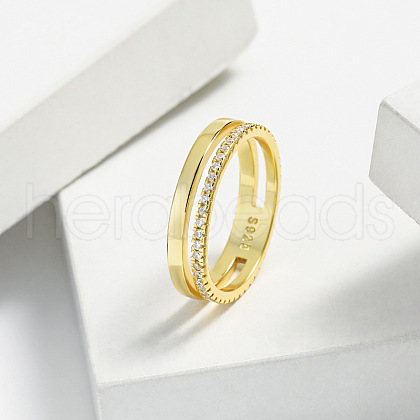 Simple Style 925 Sterling Silver Micro Pave Clear Cubic Zirconia Finger Rings WG5B003-05-1