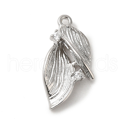 Brass Micro Pave Cubic Zirconia Pendants KK-D071-05P-1