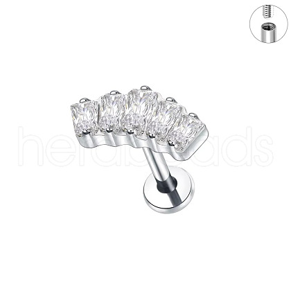 G23 Titanium Micro Pave Clear Cubic Zirconia Cartilage Earrings WG0DE3D-60-1