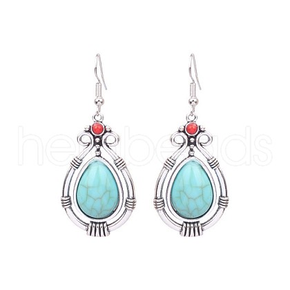 Bohemian Turquoise Earrings Geometric Alloy Vintage Statement Tassel Ear Jewelry ST5152635-1