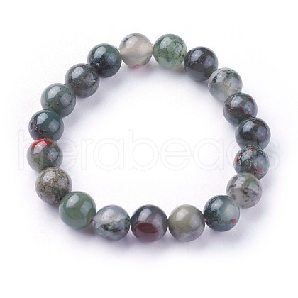 Natural African Bloodstone Stretch Bracelets BJEW-F380-01-C01-1