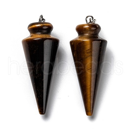 Natural Tiger Eye Pendants G-K311-47C-1
