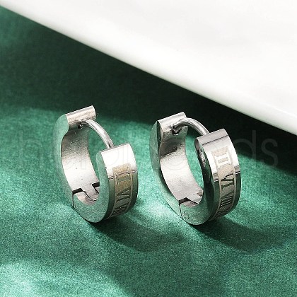 304 Stainless Steel Polishing Hoop Earrings EJEW-M106-01A-P-1