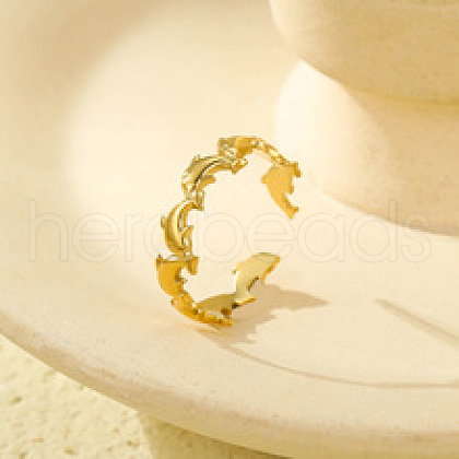 304 Stainless Steel Adjustable Open Cuff Rings for Women RJEW-Z089-04G-01-1