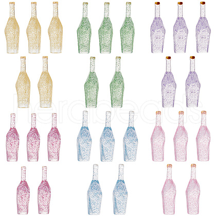 Gorgecraft 30Pcs 6 Colors Transparent Resin Bottle Cabochons CRES-GF0001-04-1