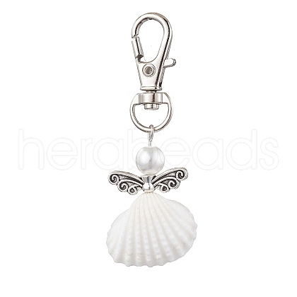 Angel Spiral Shell Pendant Decooration HJEW-JM01964-04-1