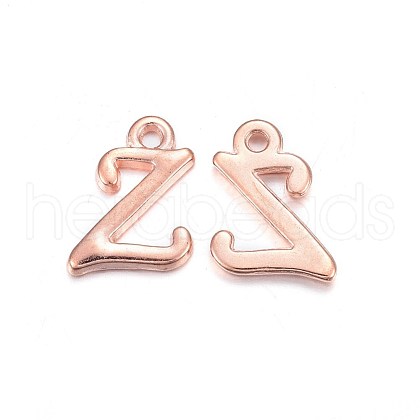Rose Gold Plated Alloy Letter Pendants X-PALLOY-J718-01RG-Z-1
