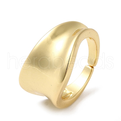 Rack Plating Brass Twist Open Cuff Rings RJEW-E290-04G-1