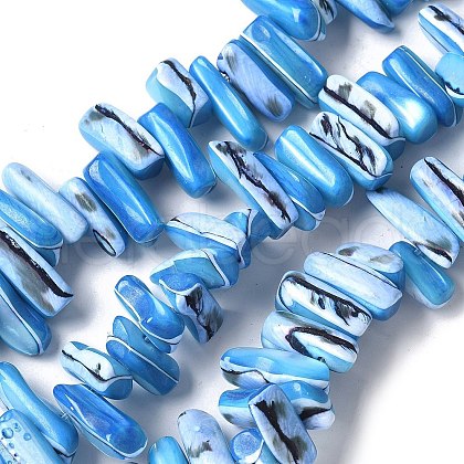 Dyed Natural Trochus Shell Beads Strands SSHEL-C013-09F-1