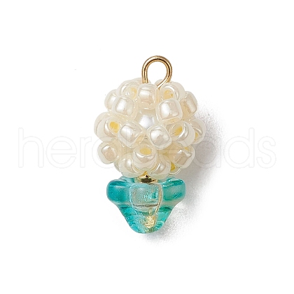 Glass Seed Beaded Pendants PALLOY-MZ00593-01-1