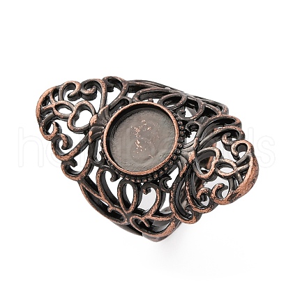 Brass Open Cuff Ring Components KK-U074-13R-1
