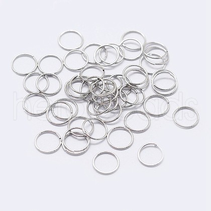 Anti-Tarnish Rhodium Plated 925 Sterling Silver Open Jump Rings STER-F036-02P-0.9x7mm-1
