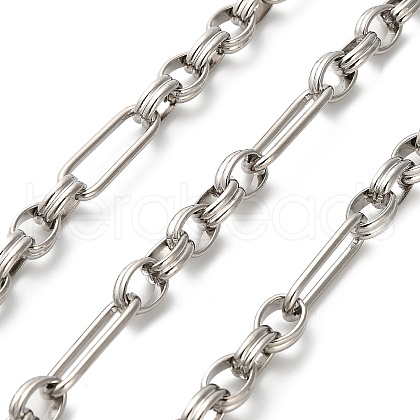 304 Stainless Steel Paperclip & Rolo Link Chains CHS-A016-49P-A-1