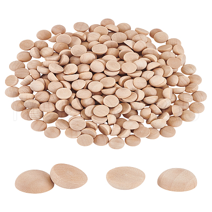 250Pcs Unfinished Natural Wood Cabochons WOOD-LP0001-10-1