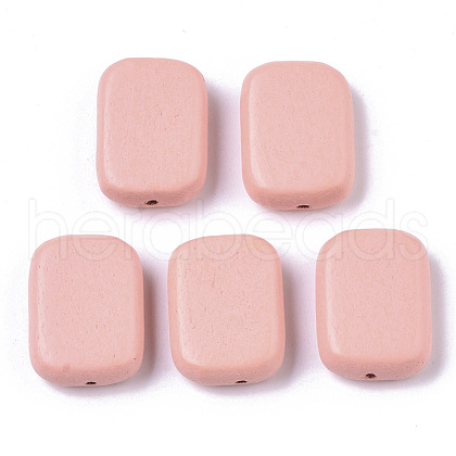 Painted Natural Wood Beads WOOD-R265-07H-1