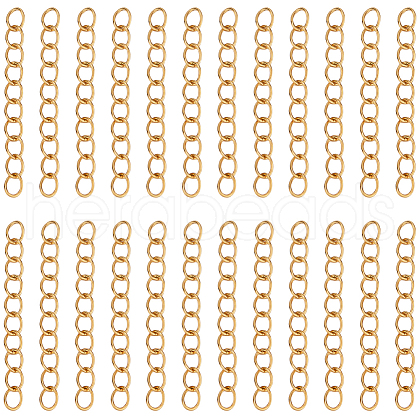 Beebeecraft 100Pcs Ion Plating(IP) 304 Stainless Steel Chain Extender STAS-BBC0006-14A-1