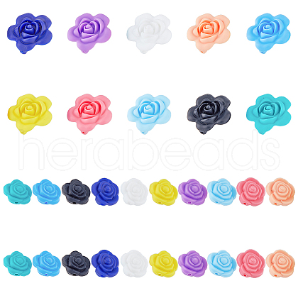 HOBBIESAY 20 Style Food Grade Eco-Friendly Silicone Beads SIL-HY0001-16-1
