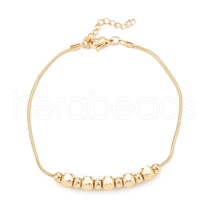 PVD Vacuum Plating 304 Stainless Steel Beaded Bracelets STAS-A052-26G-1