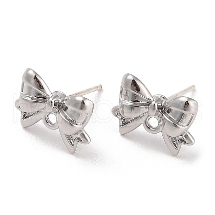 Silver Alloy Stud Earring Findings EJEW-H108-01E-S-1