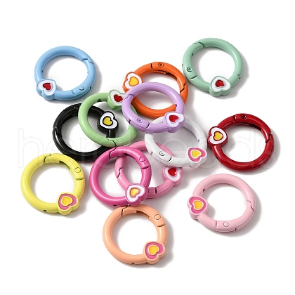 Spray Painted Alloy Spring Gate Rings PALLOY-R141-02-1