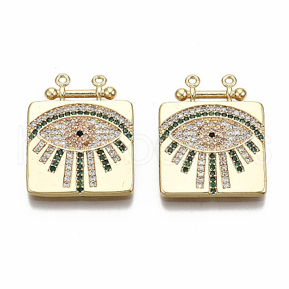 Brass Micro Pave Colorful Cubic Zirconia Pendants KK-S356-215G-NF-1