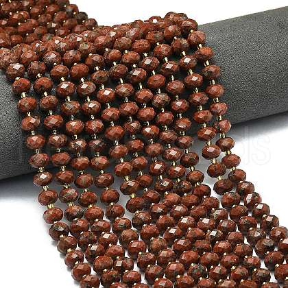 Natural Red Sesame Jasper Beads Strands G-P573-A33-01-1