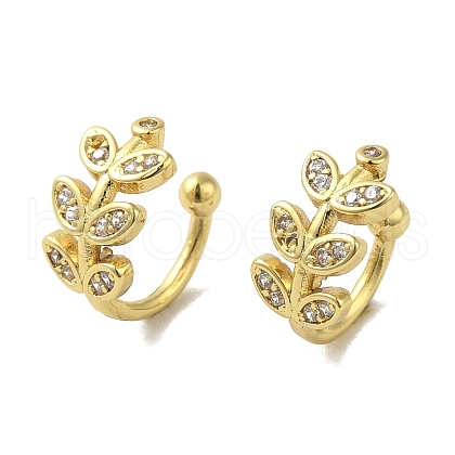 Rack Plating Brass Micro Pave Cubic Zirconia Clip-on Earrings EJEW-R162-46G-1