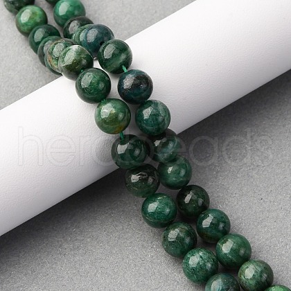 Natural Fuchsite Beads Strands G-K393-A02-8mm-1