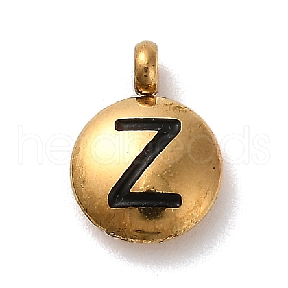 304 Stainless Steel Black Enamel Charms STAS-R009-01G-Z-1