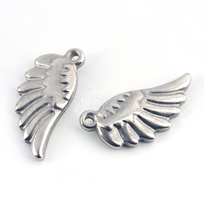 Tarnish Resistant 201 Stainless Steel Wing Pendants STAS-Q192-27-1
