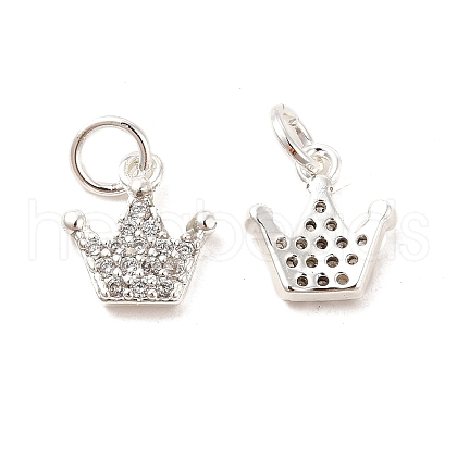 Rack Plating Brass Micro Pave Clear Cubic Zirconia Pendants KK-E081-14S-1