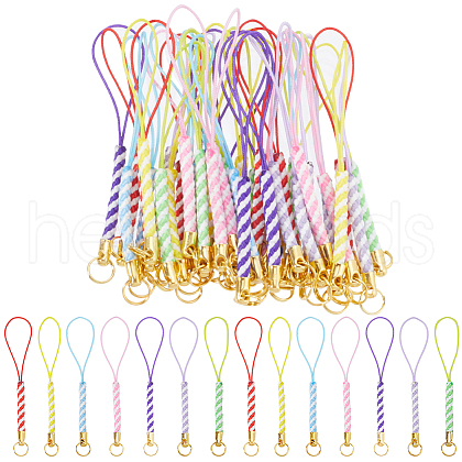 Gorgecraft 42pcs 7 Colors Braided Nylon Cord Mobile Straps FIND-GF0006-62-1