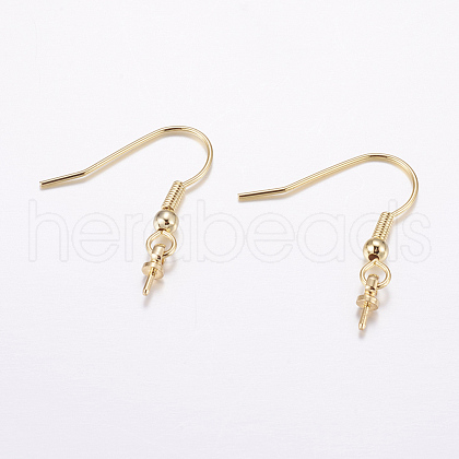 Brass Earring Hooks X-KK-F714-02G-1