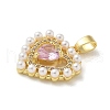 Brass Micro Pave Cubic Zirconia Pendants KK-U046-10G-02-2