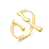 Ion Plating(IP) 304 Stainless Steel Melting Drop Open Cuff Rings for Women RJEW-L107-001G-1