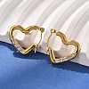 304 Stainless Steel Micro Pave Clear Cubic Zirconia Heart Hoop Earrings EJEW-V016-06G-01-3